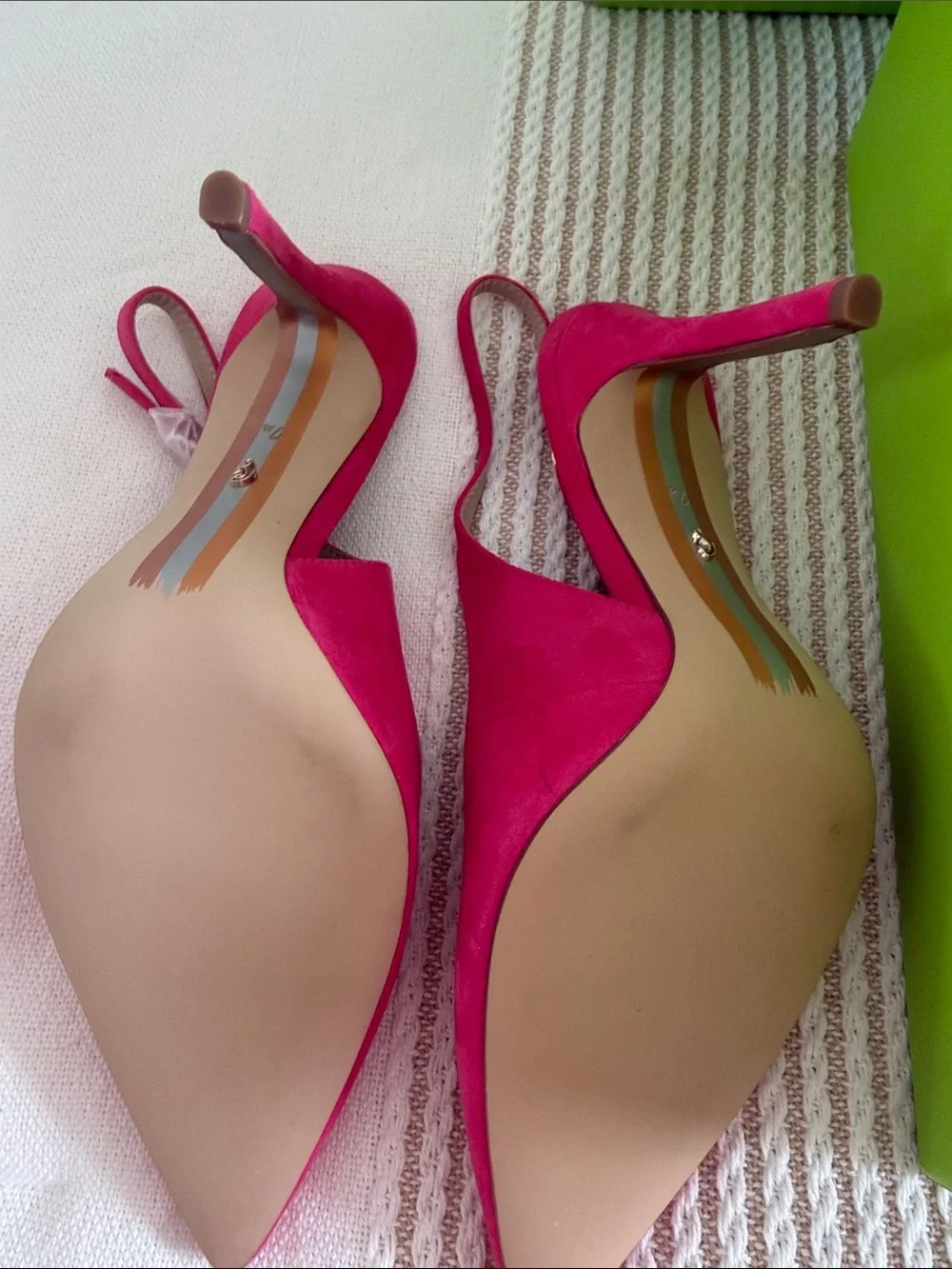 Sam Edelman Pink Suede Slingback Heels